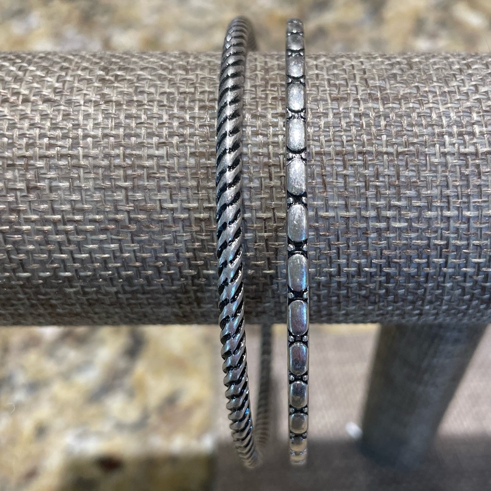 Silver Toned 2 Piece Bracelet